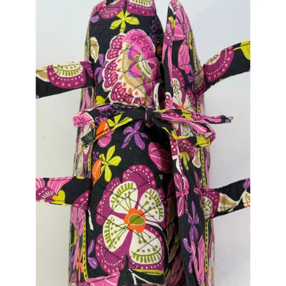 Vera Bradley Travel Bag Flutterby Pink Purple Black Hanging Accessory Carryall